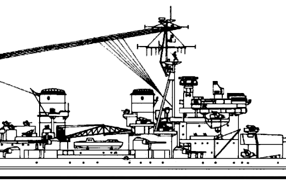 Боевой корабль HMS Anson 1946 [Battleship] - чертежи, габариты, рисунки